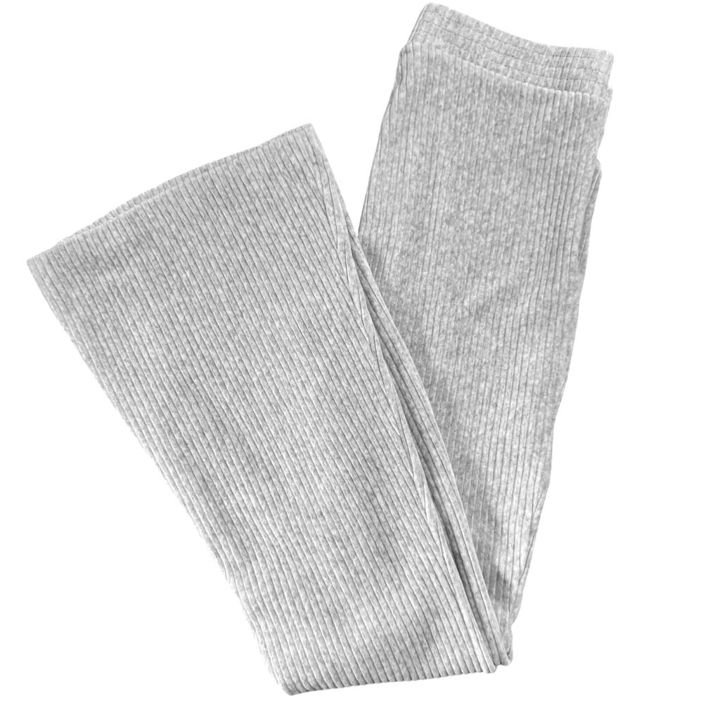 Aerie Ribbed Flare Leggings Heather Grey High Waisted Pants Medium Regular